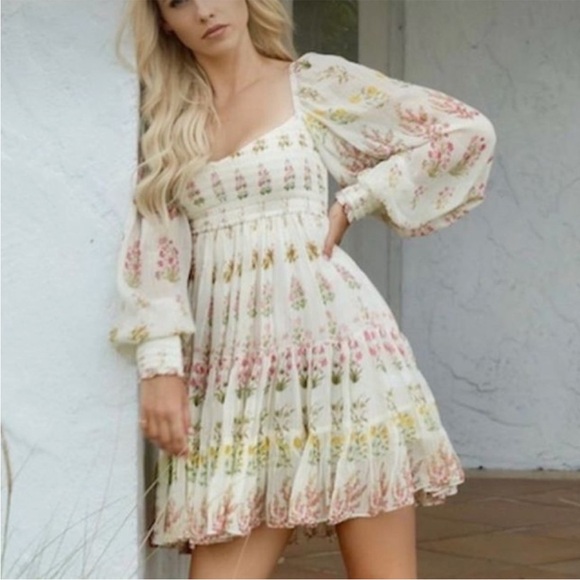 HEMANT & NANDITA Dresses & Skirts - Hemant & Nandita floral lurex mini dress. Size M. Never worn. New without tags